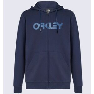 Oakley Men's Teddy Full Zip Hoodie Sweatshirt Cotton Jacket Navy Sz Small NEW!